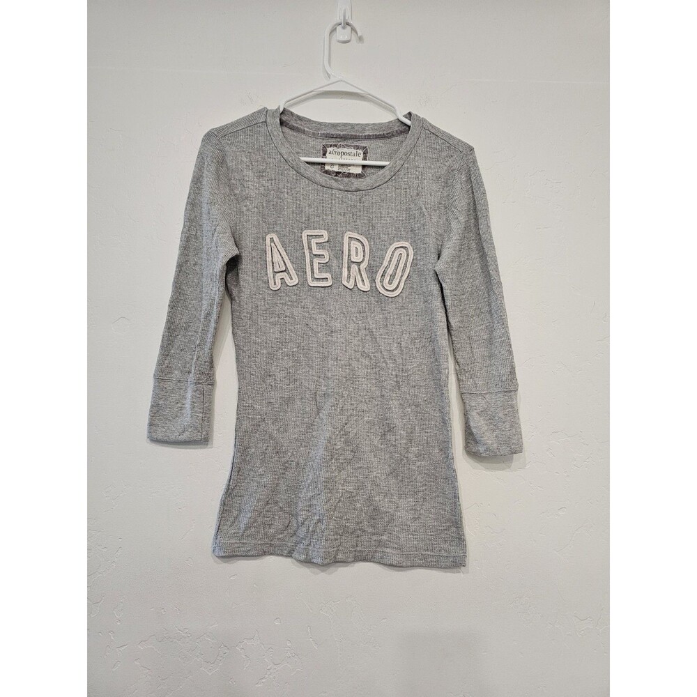 Aeropostale Women's Vtg Y2K Thermal Knit 3/4 Sleeve T-Shirt Metallic Size Large - Picture 1 of 7